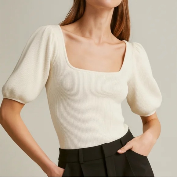 INTERMIX Cream Puff Sweater Blouse - Picture 1 of 4